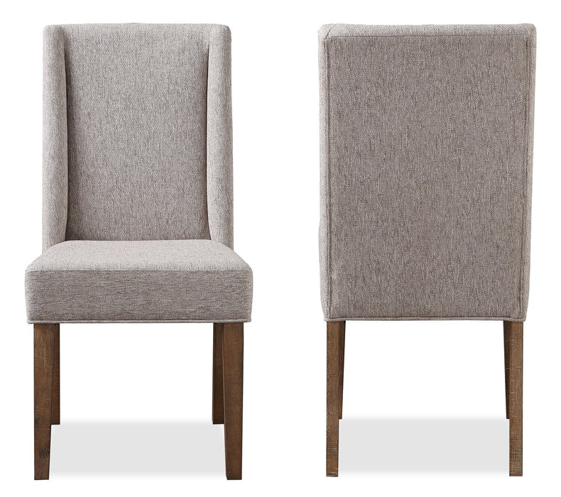 Cedar Dining Chair with Polyester Fabric, Pine Wood - Beige