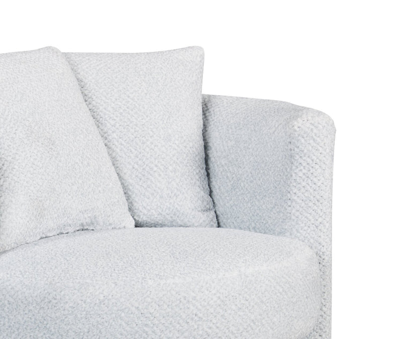 Made in Canada Petite 36\" Chenille Fabric Swivel Cuddler Accent Chair - Teddy Star Grey