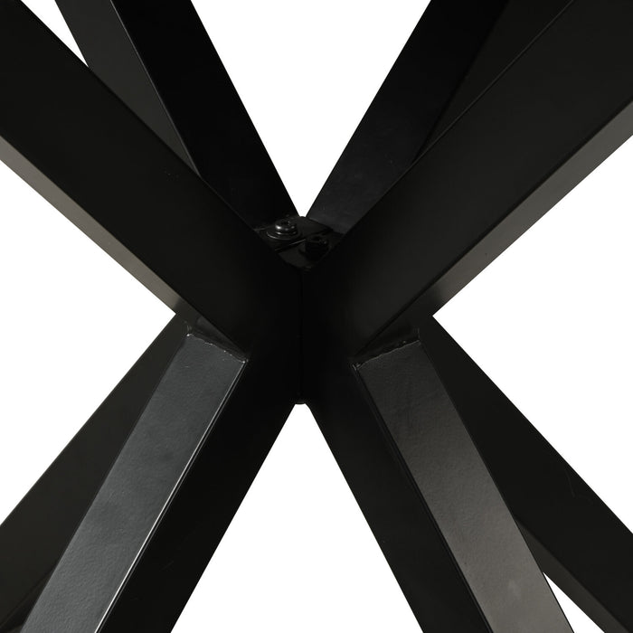 Verona 5pc Dining Set with Table & 4 Chairs, Culture Marbled Top, Metal, 42\"W Round - White