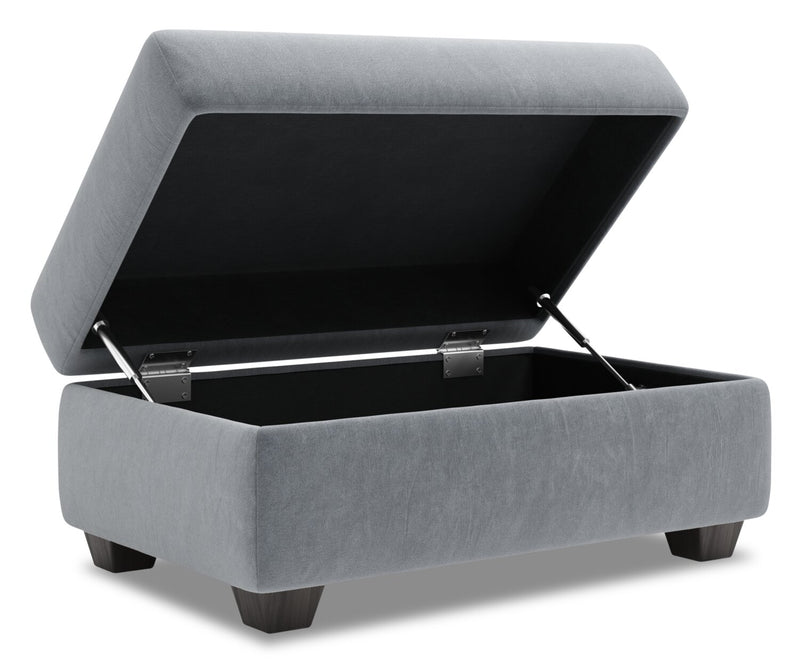 Made in Canada Customizable Sofa Lab The Trunk 39\" Velvet Fabric Storage Ottoman - Grey