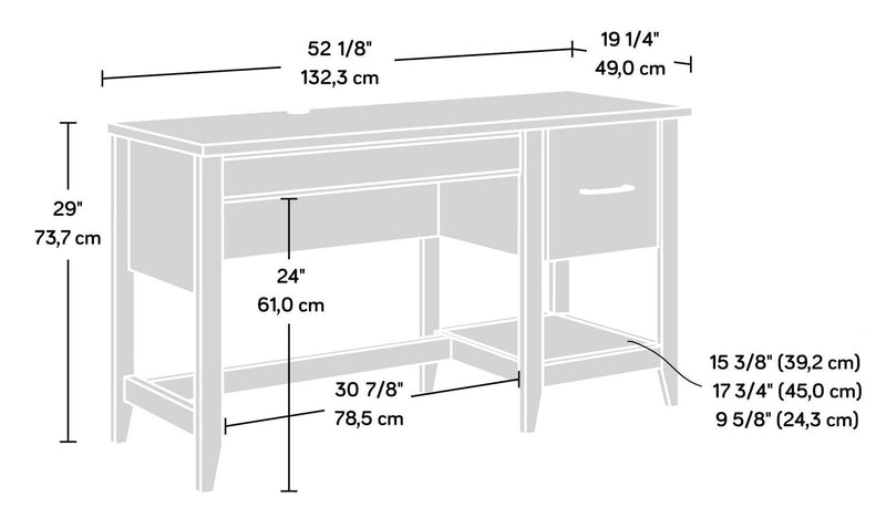 Jadon 52.09\" Office Desk with Drawer - Laurel Oak
