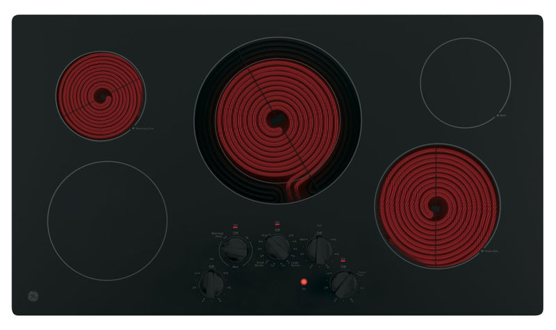 GE 36\" 5-Element Electric Cooktop - Black - JP3036DLBB