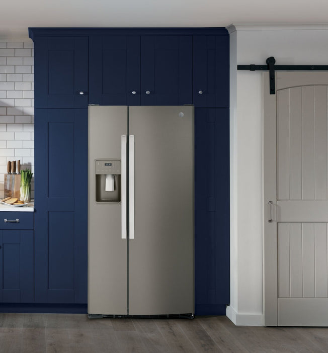 GE 33\" 23.2 Cu. Ft. Side-by-Side Refrigerator - Slate - GSS23GMPES