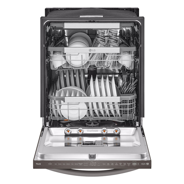 LG 24\" 42 dBA Built-In Top-Control Smart Dishwasher with QuadWash®Pro  - Smudge Proof Black Stainless Steel - LDTH7972D