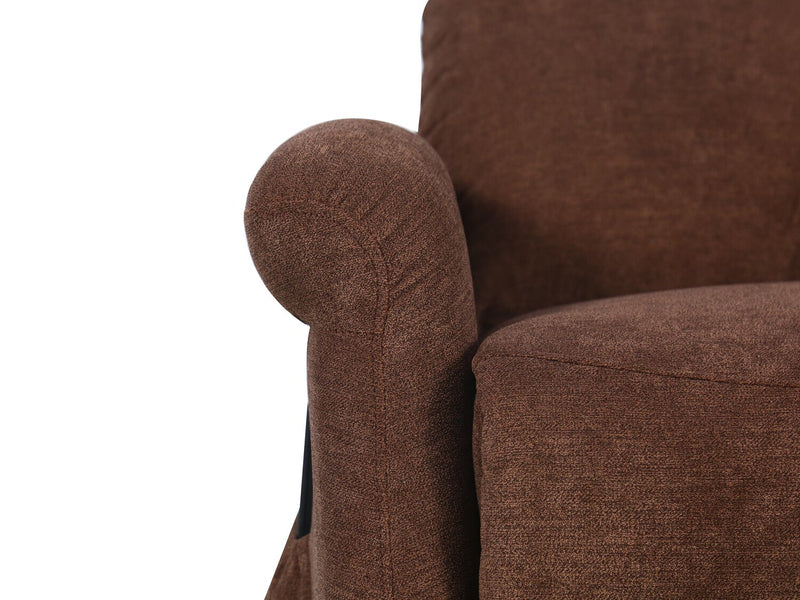 Ruben 32\" Chenille Fabric Power Lift Reclining Chair - Chocolate Brown