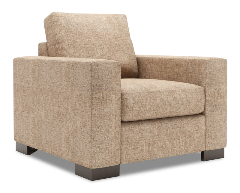 Made in Canada Sofa Lab Customizable Track 38\" Chenille Fabric Chair with Track Arms - Luxury Taupe