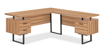 Marnie Reversible L-Shaped Corner Desk - Light Brown