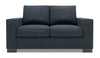 Made in Canada Customizable Sofa Lab Track 62\" Linen-Look Fabric Loveseat with Track Arms - Luna Sailor Blue