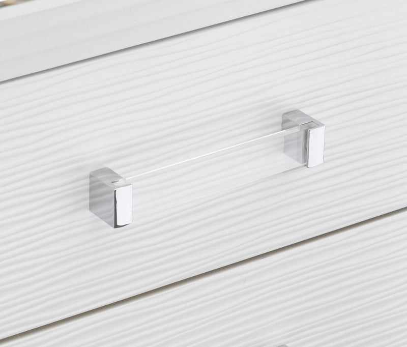 Max Bedroom 6-Drawer Dresser, 66\"W x 41\"H, Glam - White