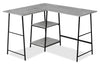 Evlin 42\" L-Shaped Office Desk with Shelves - Grey