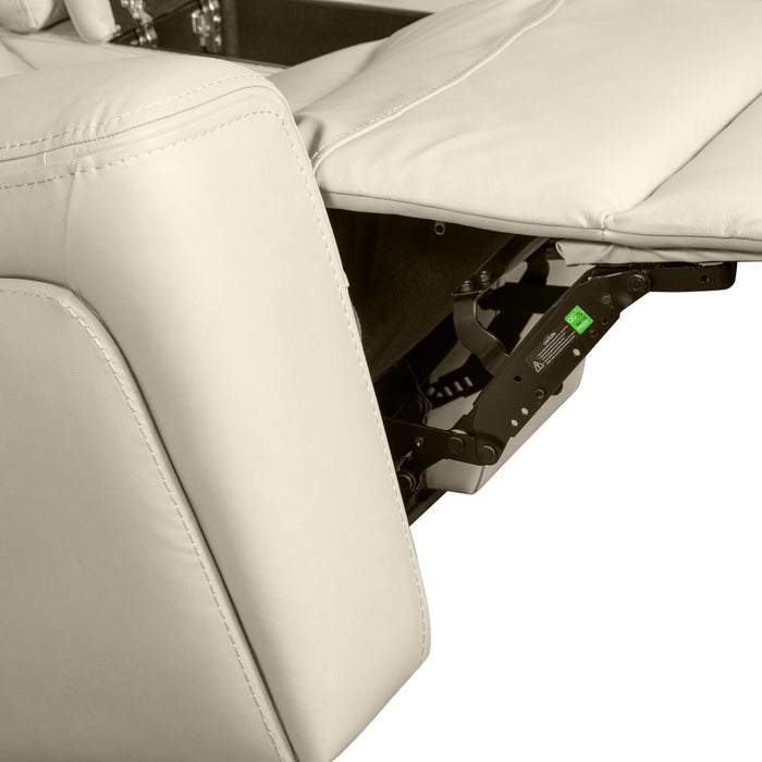 Scott Living Prescott 42.5\" Genuine Leather Power Reclining Chair with Power Headrest - Platinum Grey