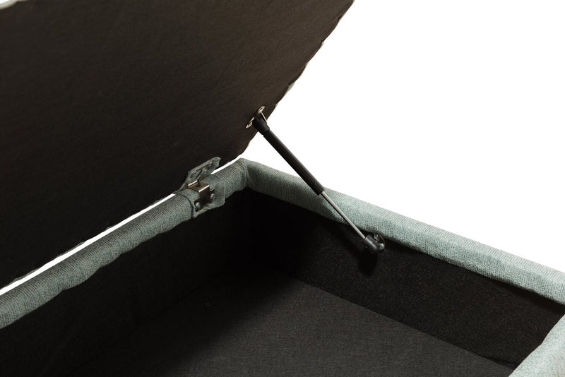 Made in Canada Scarlett 26\" Chenille Fabric Ottoman - Marine Blue