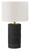 24\" Black and Gold Textured Table Lamp