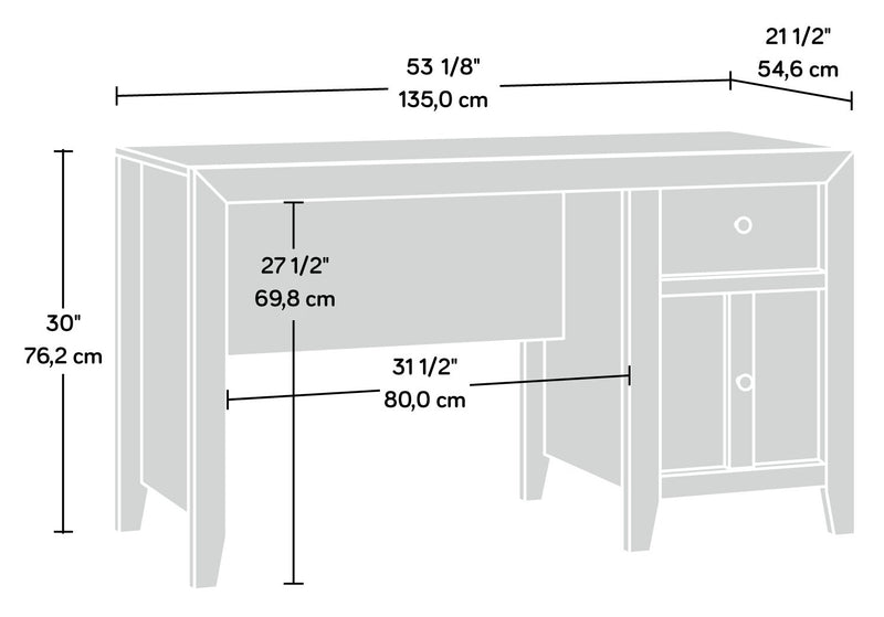 Dakota Pass 53.15\" Computer Office Desk with 2-Drawers - Craftsmen Oak