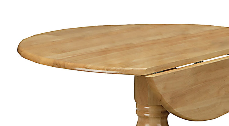 Hana Drop-Leaf Dining Table, Wood, Pedestal Base, 40\"W - Natural