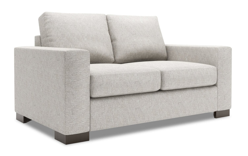 Made in Canada Customizable Sofa Lab Track  62\" Chenille Fabric Loveseat with Track Arms - Luxury Silver
