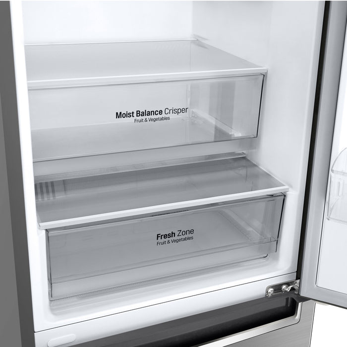 LG 23\" 12 Cu. Ft. Bottom-Mount Counter-Depth Refrigerator - Platinum Silver - LBNC12231V