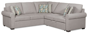 Scott Living Haven 2-Piece Right-Facing Chenille Fabric Sleeper Sectional - Grey