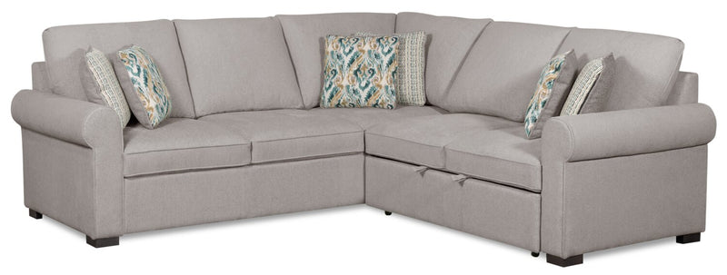 Scott Living Haven 2-Piece Right-Facing Chenille Fabric Sleeper Sectional - Grey