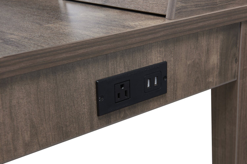 Jude 47.25\" Office Desk with 3-Drawers- Hazelnut