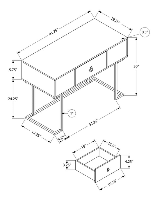 River 41.75\" Office Desk with Drawer - White