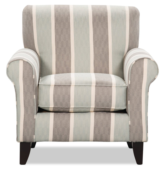 Made in Canada Tula 38\" Fabric Accent Chair with Rolled Arms - Mist Multicolour