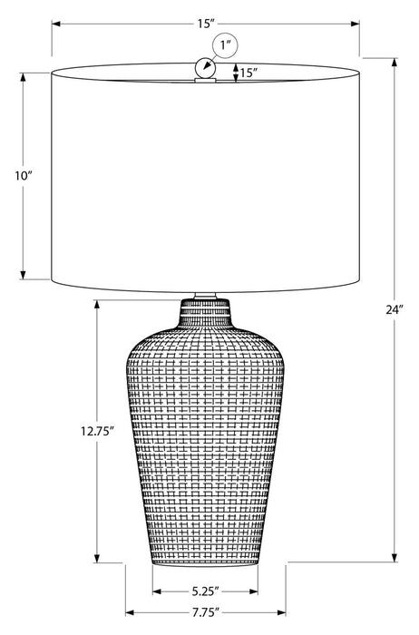 24\" Black Ceramic Textured Table Lamp