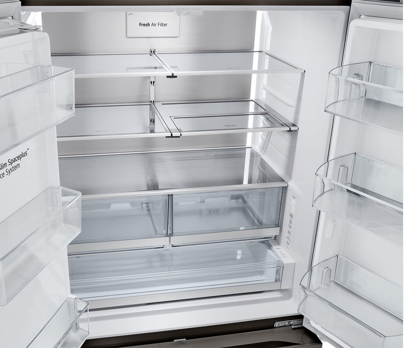 LG 36\" 26 Cu. Ft. French-Door Counter-Depth MAX™ Refrigerator - Smudge Proof Black Stainless Steel - LRYXC2606D