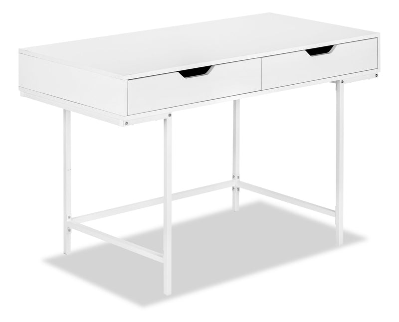 Butler 47.25\" Office Desk with 2-Drawers - White