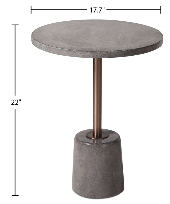 Rosalee 18\" Accent Table - Grey Cement Top & Base