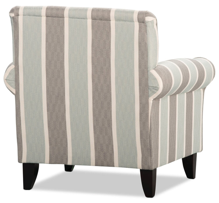 Made in Canada Tula 38\" Fabric Accent Chair with Rolled Arms - Mist Multicolour