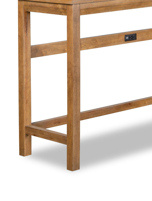 Rhett 66\" Modern Sofa Table with Shelf - Light Brown Oak