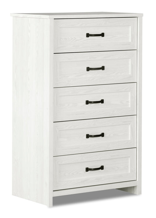 Dove Bedroom Chest of Drawers, 5-Drawer, 30.5\"W x 49\"H, Made in Canada - White