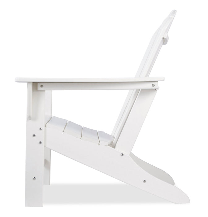 Bask Outdoor Patio Adriondack Chair - High Density Plastic, UV & Weather Resistant - White