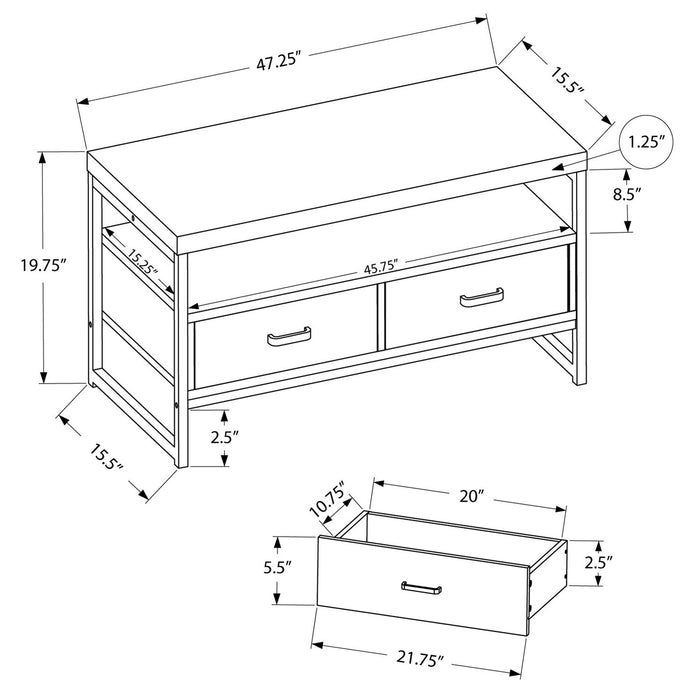 Corban 48\" Modern TV Stand with Storage and Cable Management for TVs up to 55\"- Grey