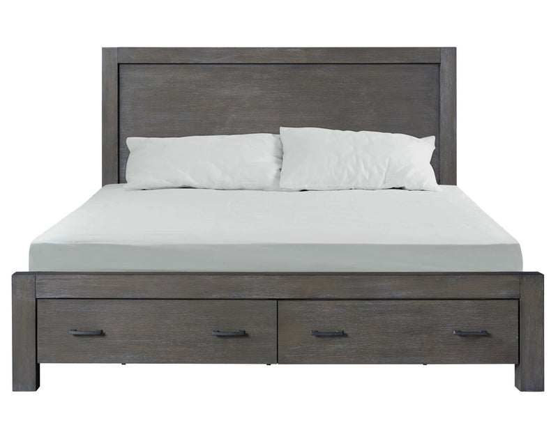 Koda 6pc Bedroom Set with Storage Bed, Dresser, Mirror & Nightstand, Wooden, Grey - King Size