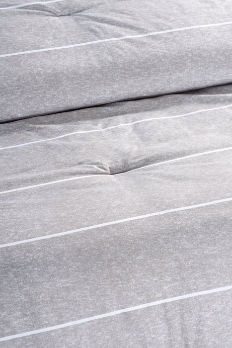 Stripes 3-Piece King Comforter Set - Grey