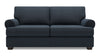 Made in Canada Customizable Sofa Lab Roll 76\" Linen-Look Fabric Condo Size Sofa with Rolled Arms - Luna Sailor Blue