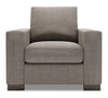 Made in Canada Sofa Lab Customizable Track 38\" Linen-Look Fabric Chair with Track Arms - Luna Smoke Grey