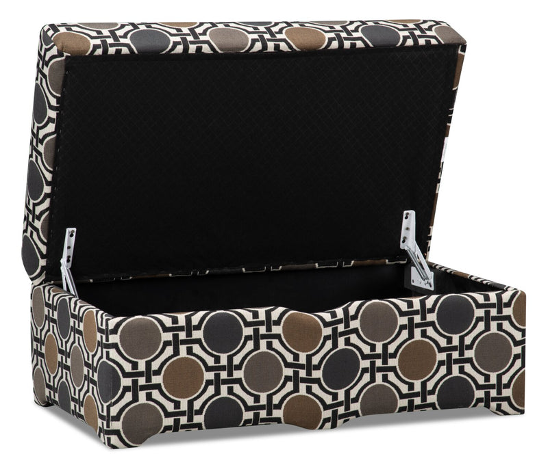 Made in Canada Nina 39\" Linen-Look Fabric Accent Storage Ottoman