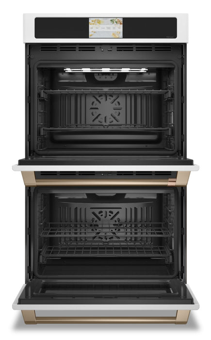 Cafe 30\" 10 Cu. Ft. Electric Double Wall Oven with True European Convection - Matte White - CTD90DP4NW2