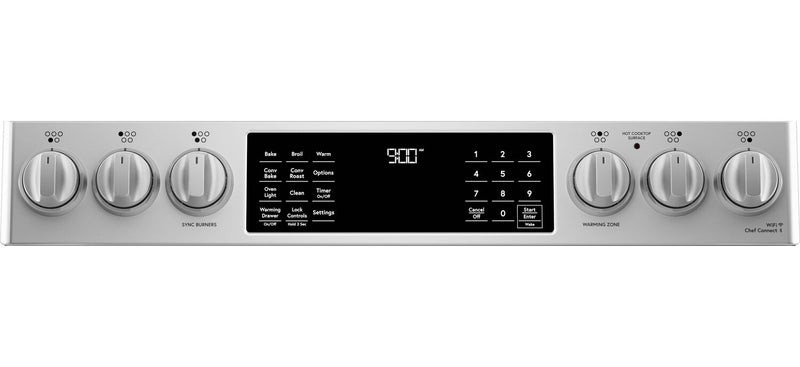 Cafe 5.7 Cu. Ft. Smart Electric Range with In Oven Camera and Cooktop Sensor - Stainless Steel - CHS90XP2MS1