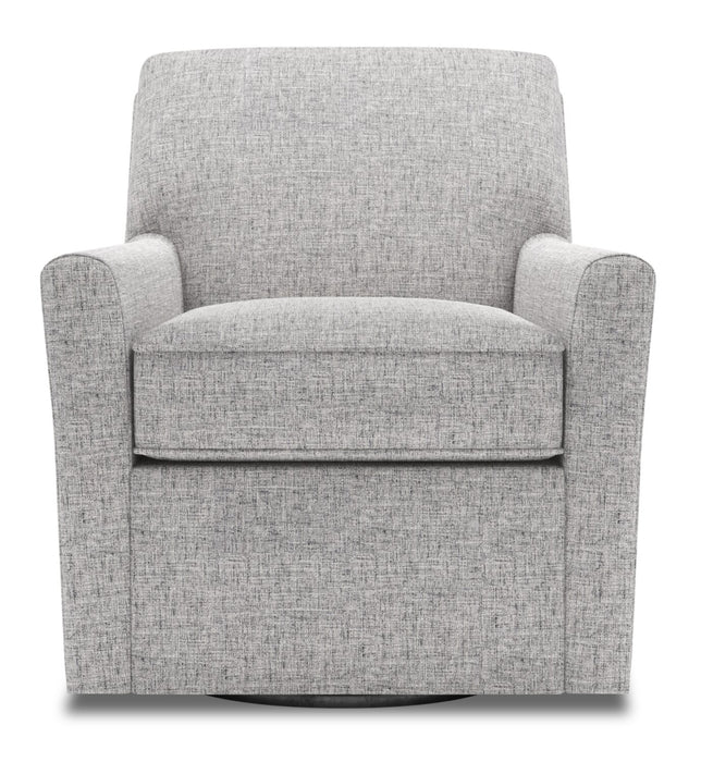 Made in Canada Sofa Lab Customizable Swivel 31\" Linen-Look Fabric Accent Chair -  Luna Domino Grey