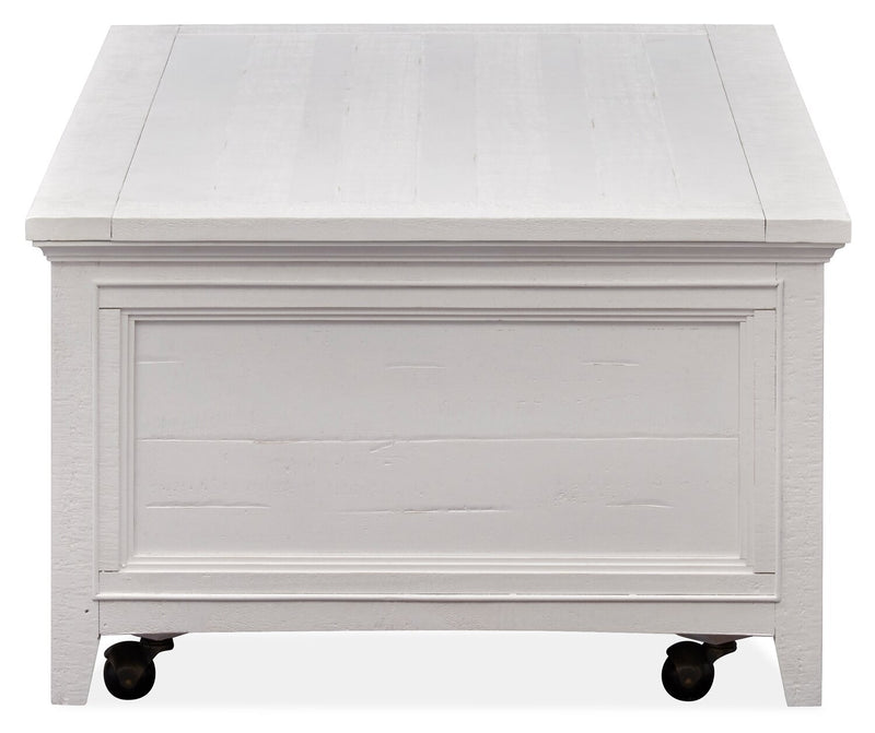Heron Cove 50\" Traditional Lift Top Coffee Table with Storage and Casters - White Pine