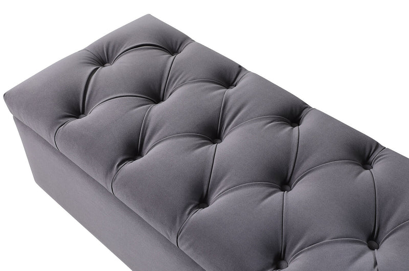 Sage 57\" Storage Bench - Grey Velvet