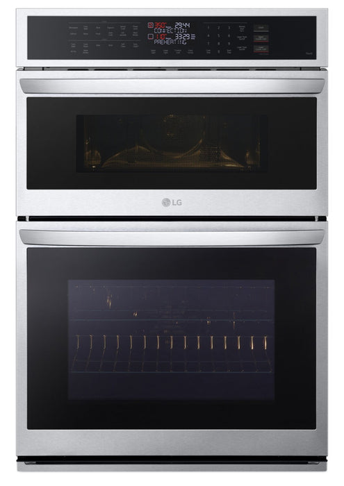LG 30\" 6.4 Cu. Ft. Electric Combination Wall Oven with Fan Convection - Smudge Proof Stainless Steel - WCEP6423F