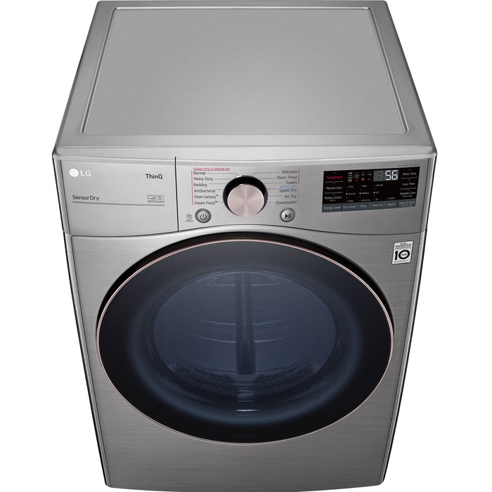 LG 7.4 Cu. Ft. Smart Electric Dryer with Steam - Graphite Steel - Stackable - DLEX3850V