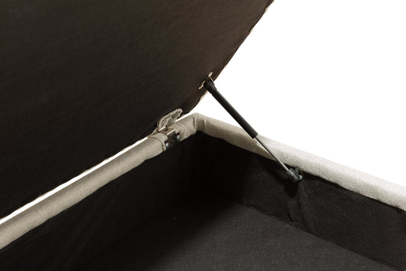 Made in Canada Scarlett 26\" Chenille Fabric Ottoman - Ecru Beige