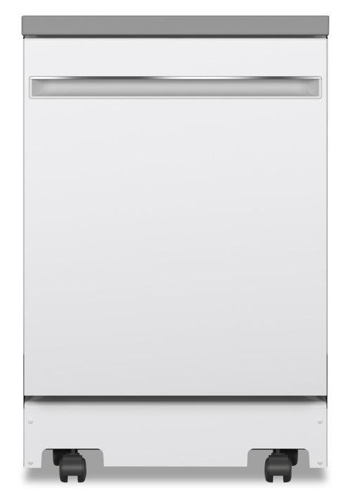GE 24\" 54 dBA Portable Top-Control Dishwasher with Piranha Hard Food Disposer - White - GPT225SGLWW