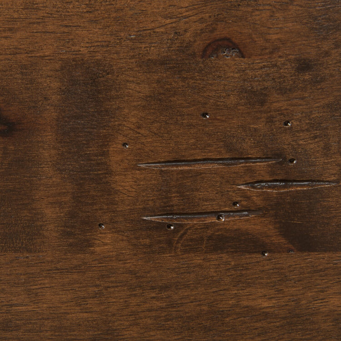 Plum 6pc Dining Set with Table, Bench & 4 Chairs, Wood, Live-Edge Look, 70.75\"W- Nutmeg Brown